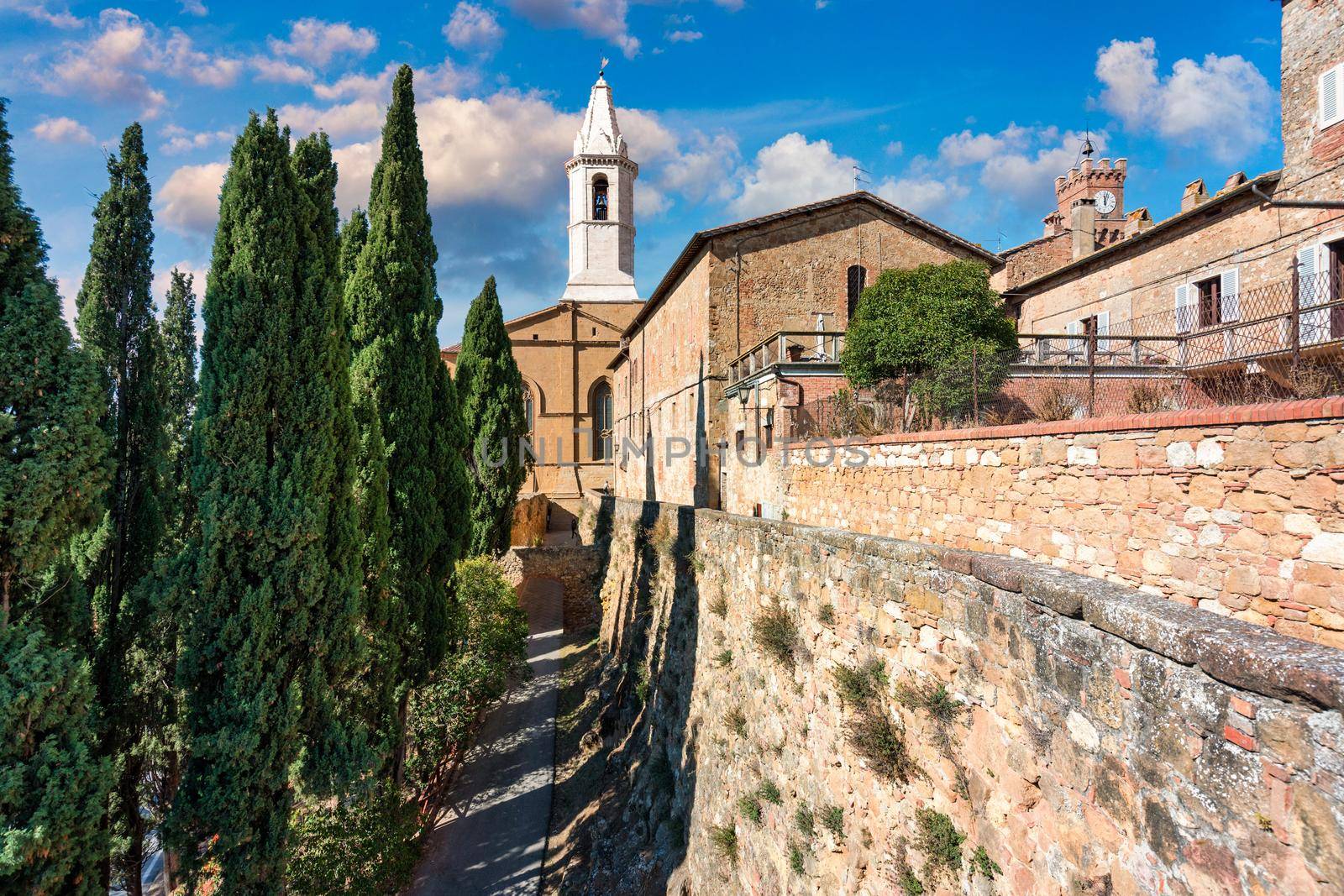 Pienza, a town in the province of Siena in Tuscany, Italy, Europe. Tuscany, Pienza italian medieval village. Siena, Italy. The small town of Pienza in Tuscany, Italy. 