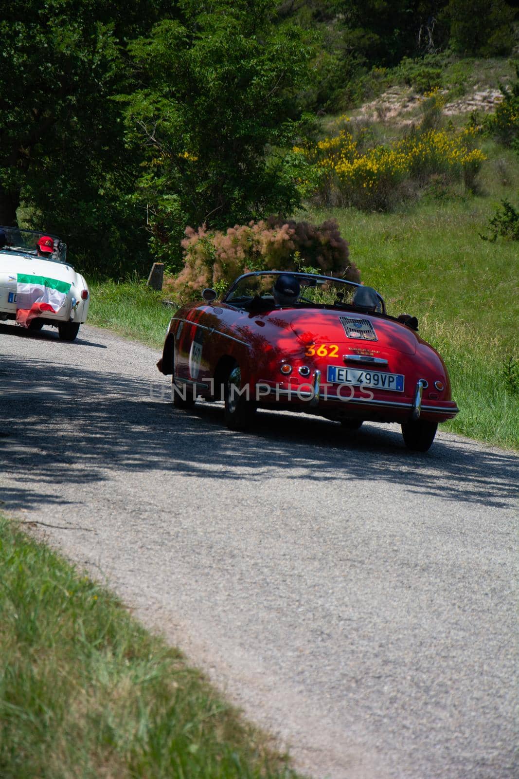 PORSCHE 356 1500 SPEEDSTER 1955 on an old racing car in rally Mille Miglia 2022 the famous italian historical race (1927-1957 by massimocampanari