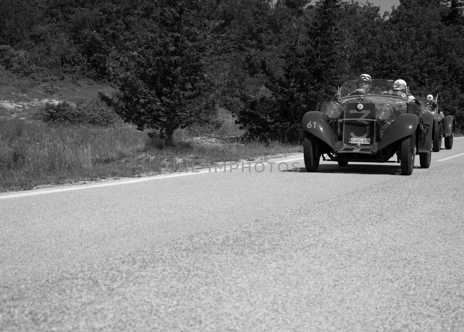 fiat on an old racing car in rally Mille Miglia 2022 the famous italian historical race (1927-1957 by massimocampanari