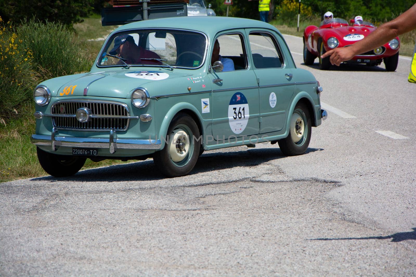 FIAT 1100/103 BERLINA 1956 on an old racing car in rally Mille Miglia 2022 the famous italian historical race (1927-1957 by massimocampanari