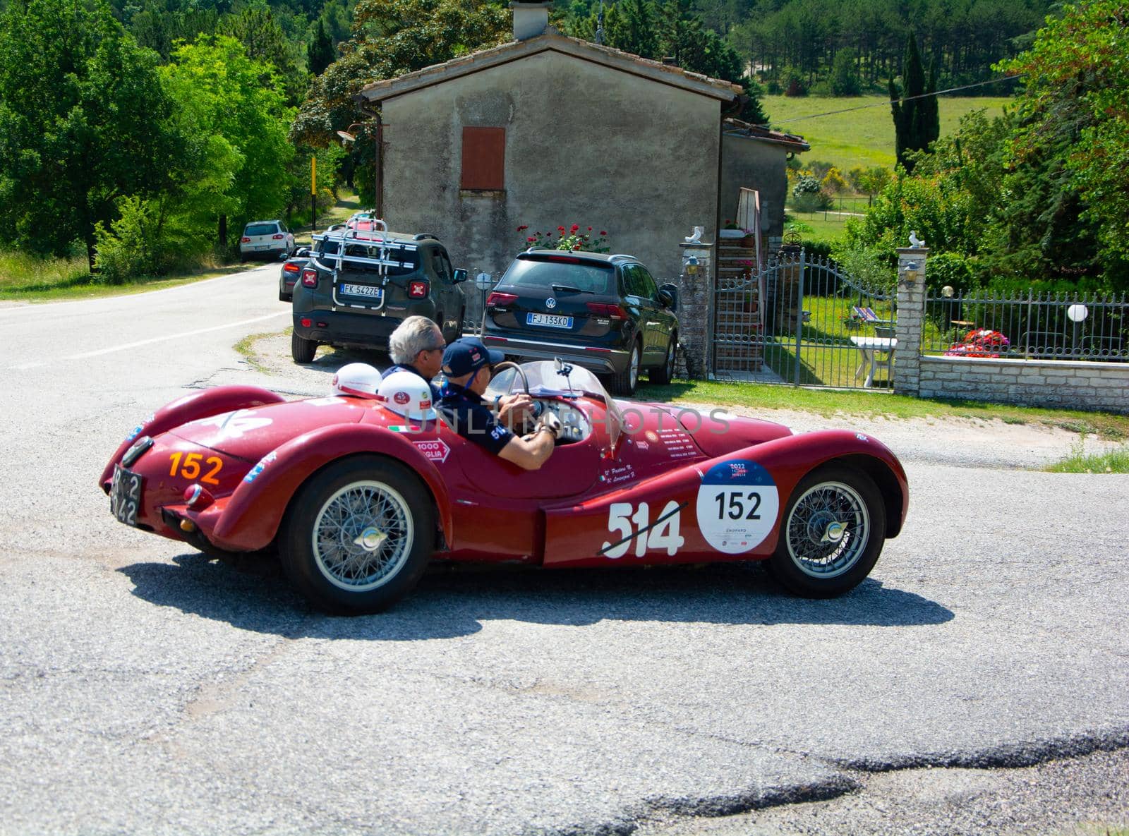 STANGUELLINI 1100 SPORT 1948 on an old racing car in rally Mille Miglia 2022 the famous italian historical race (1927-1957 by massimocampanari