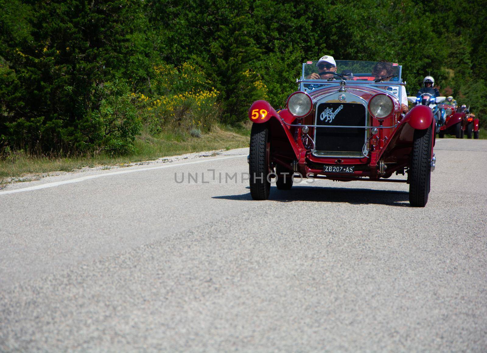 ALFA ROMEO 6C 1750 GRAN SPORT CARR. SPORT 1930 on an old racing car in rally Mille Miglia 2022 the famous italian historical race (1927-1957 by massimocampanari