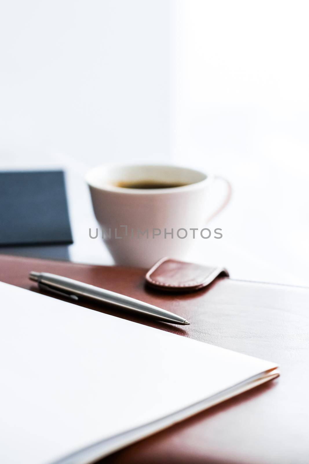 Business office desk, work productivity concept by Anneleven