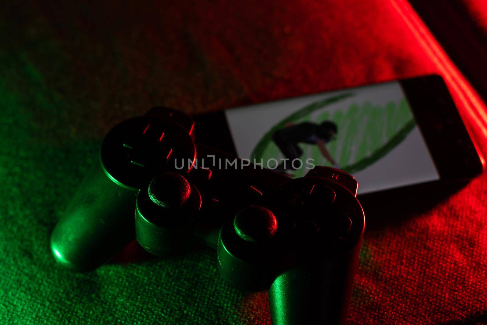 game joystick. Concept of gaming and entertainment. by Andelov13