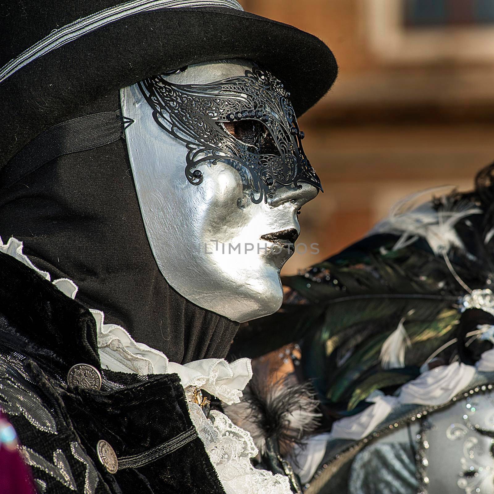 VENICE, ITALY - Febrary 5 2018: The masks of the Venice carnival 2018