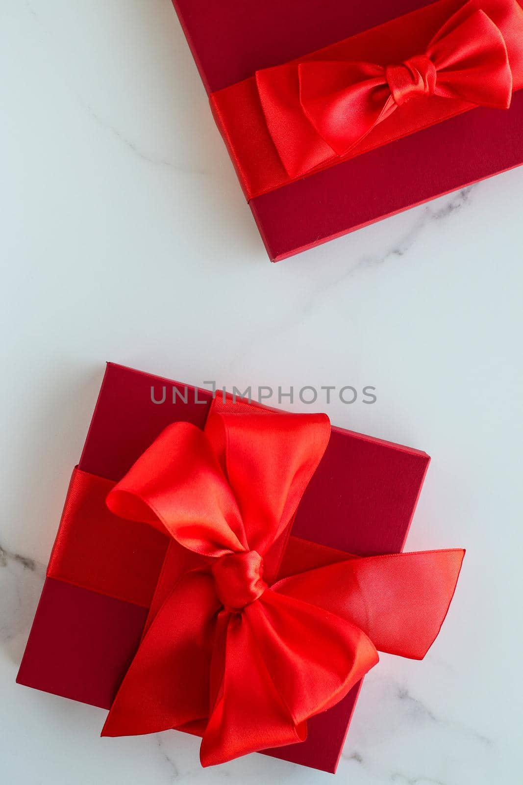 Romantic celebration, lifestyle and birthday present concept - Luxury red holiday gifts on marble