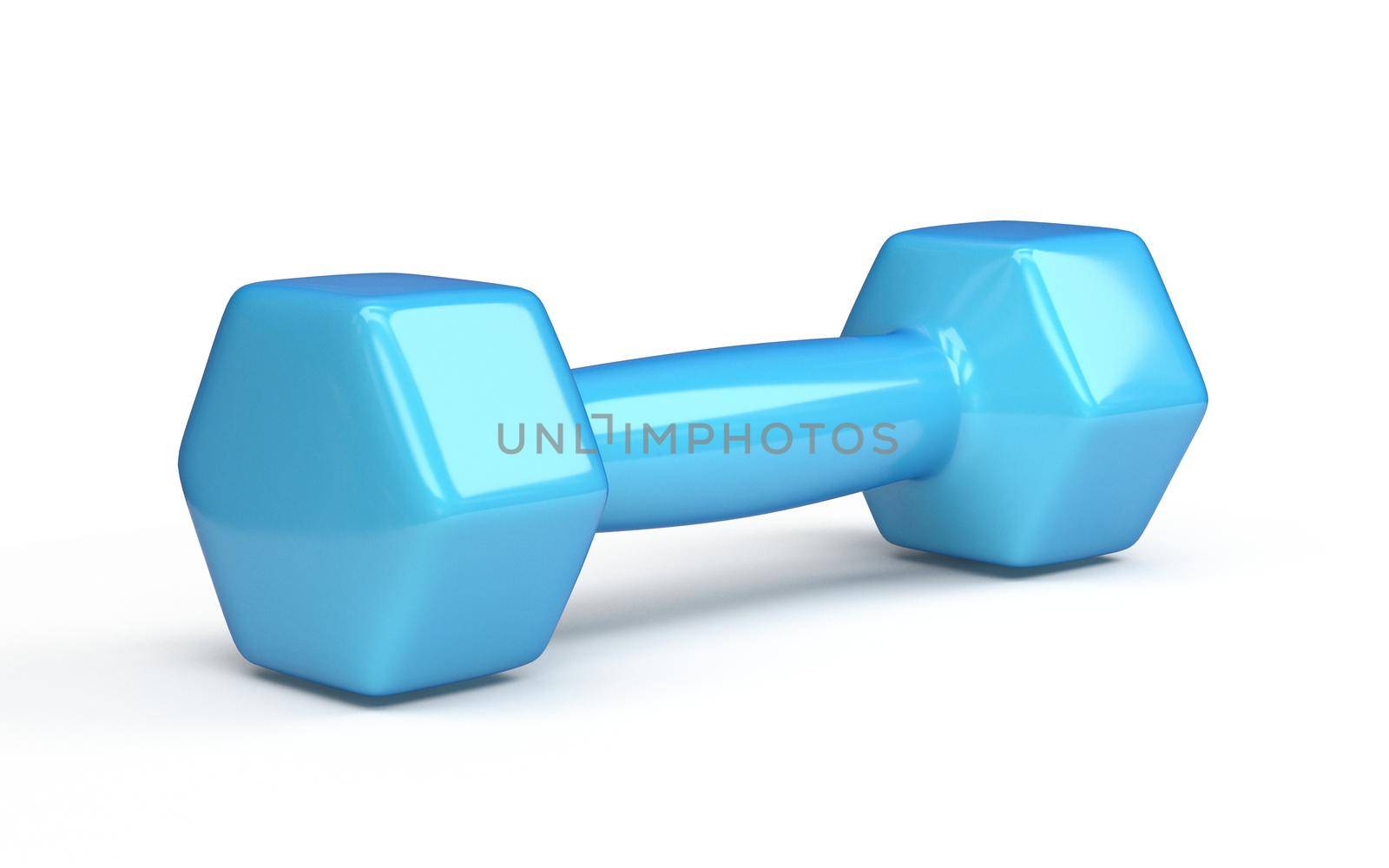 Blue fitness weight 3D rendering illustration isolated on white background
