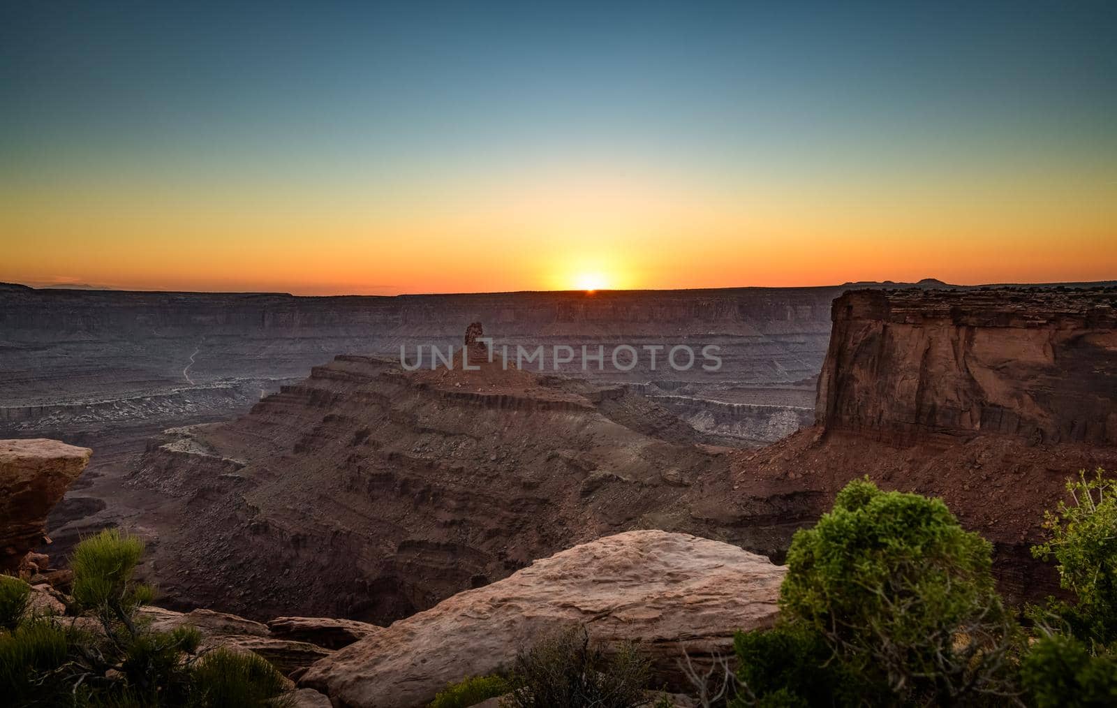 Sunset over Dead Horse Point in Utah by lisaldw