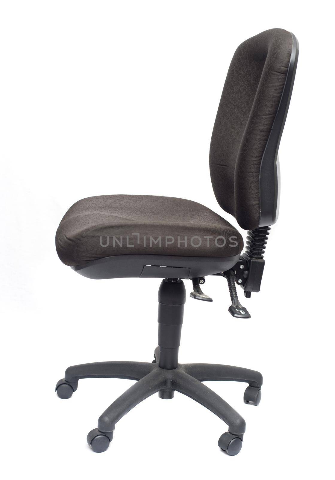 Black office chair isolated on white - side view