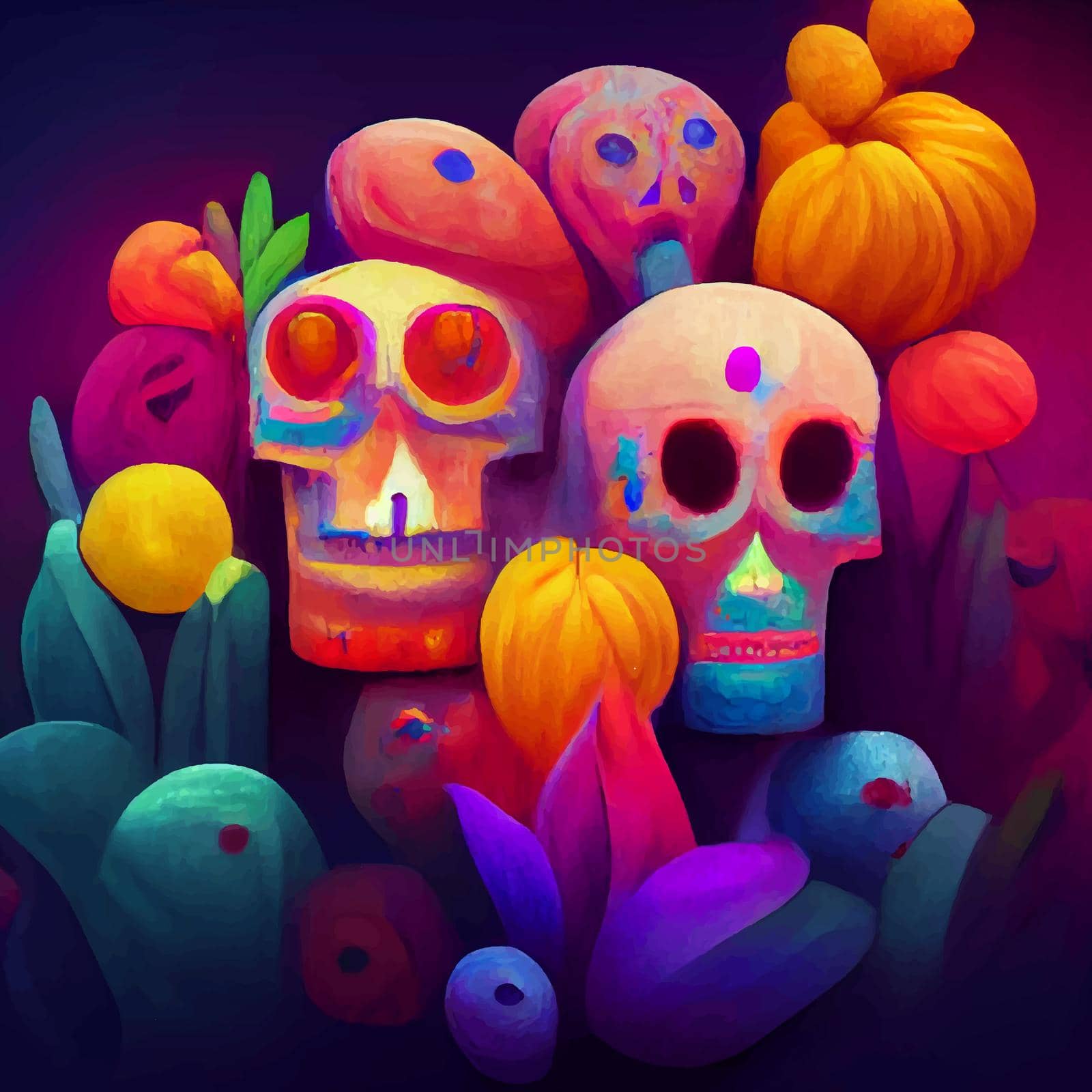 beautiful illustration of the Day of the Dead, Mexican tradition. colorful wallpaper of the day of the dead. catrin catrina.