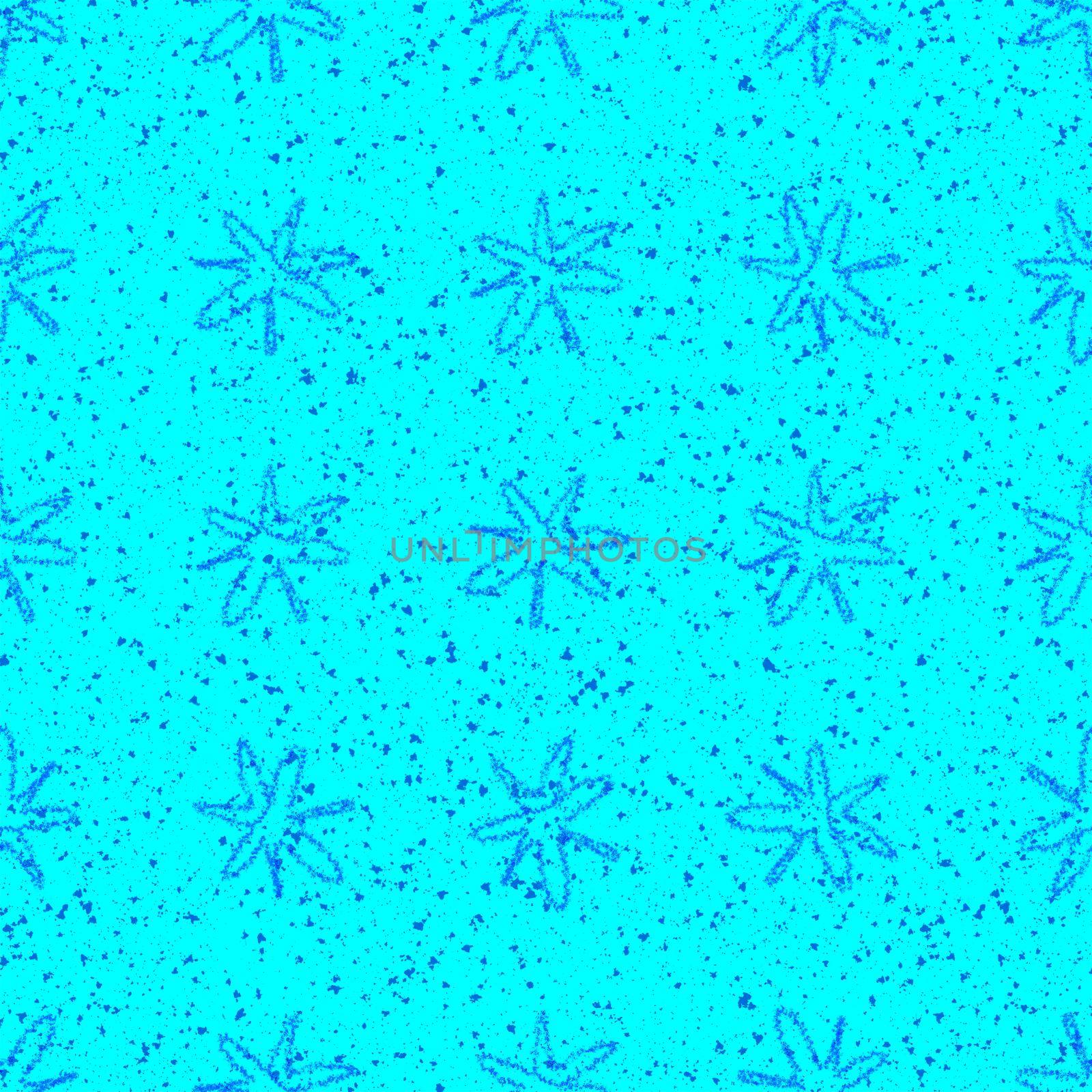 Hand Drawn Snowflakes Christmas Seamless Pattern. Subtle Flying Snow Flakes on chalk snowflakes Background. Adorable chalk handdrawn snow overlay. Posh holiday season decoration.
