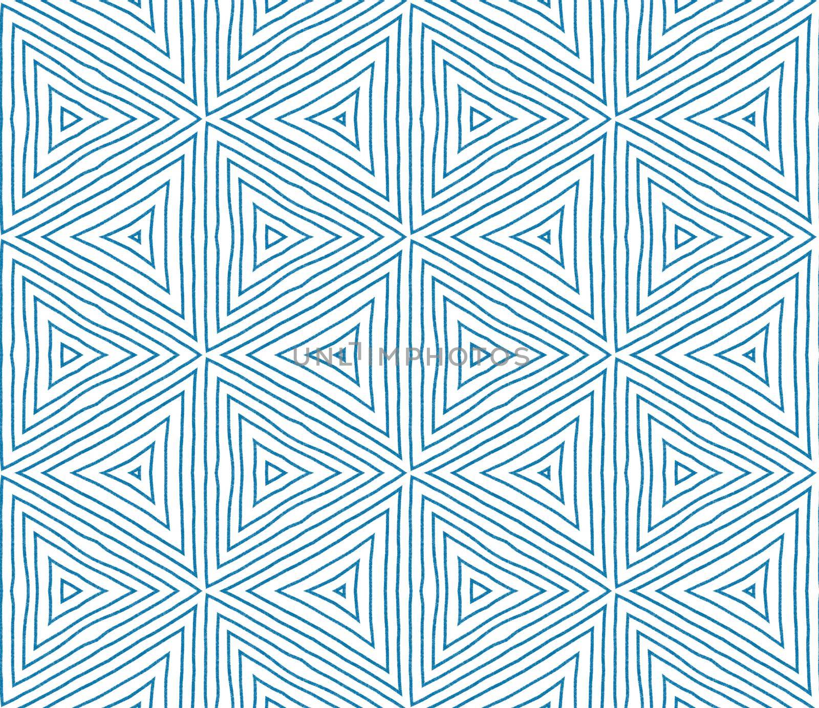Exotic seamless pattern. Blue symmetrical kaleidoscope background. Textile ready elegant print, swimwear fabric, wallpaper, wrapping. Summer swimwear exotic seamless design.
