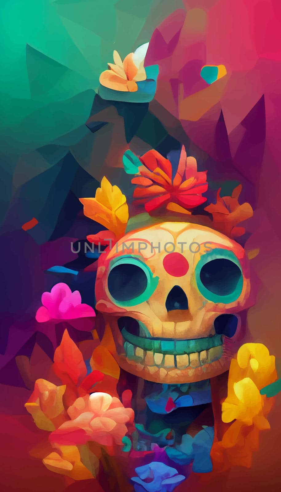 beautiful illustration of the Day of the Dead, Mexican tradition. colorful wallpaper of the day of the dead. catrin catrina.