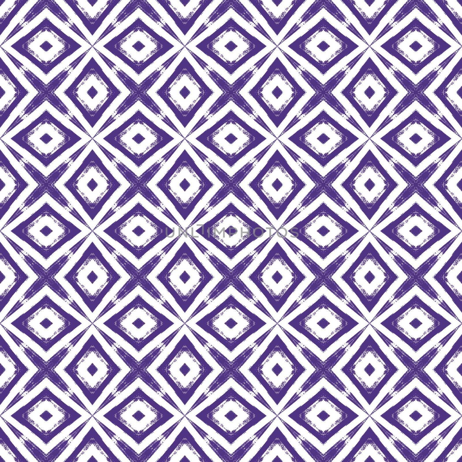 Geometric seamless pattern. Purple symmetrical by beginagain