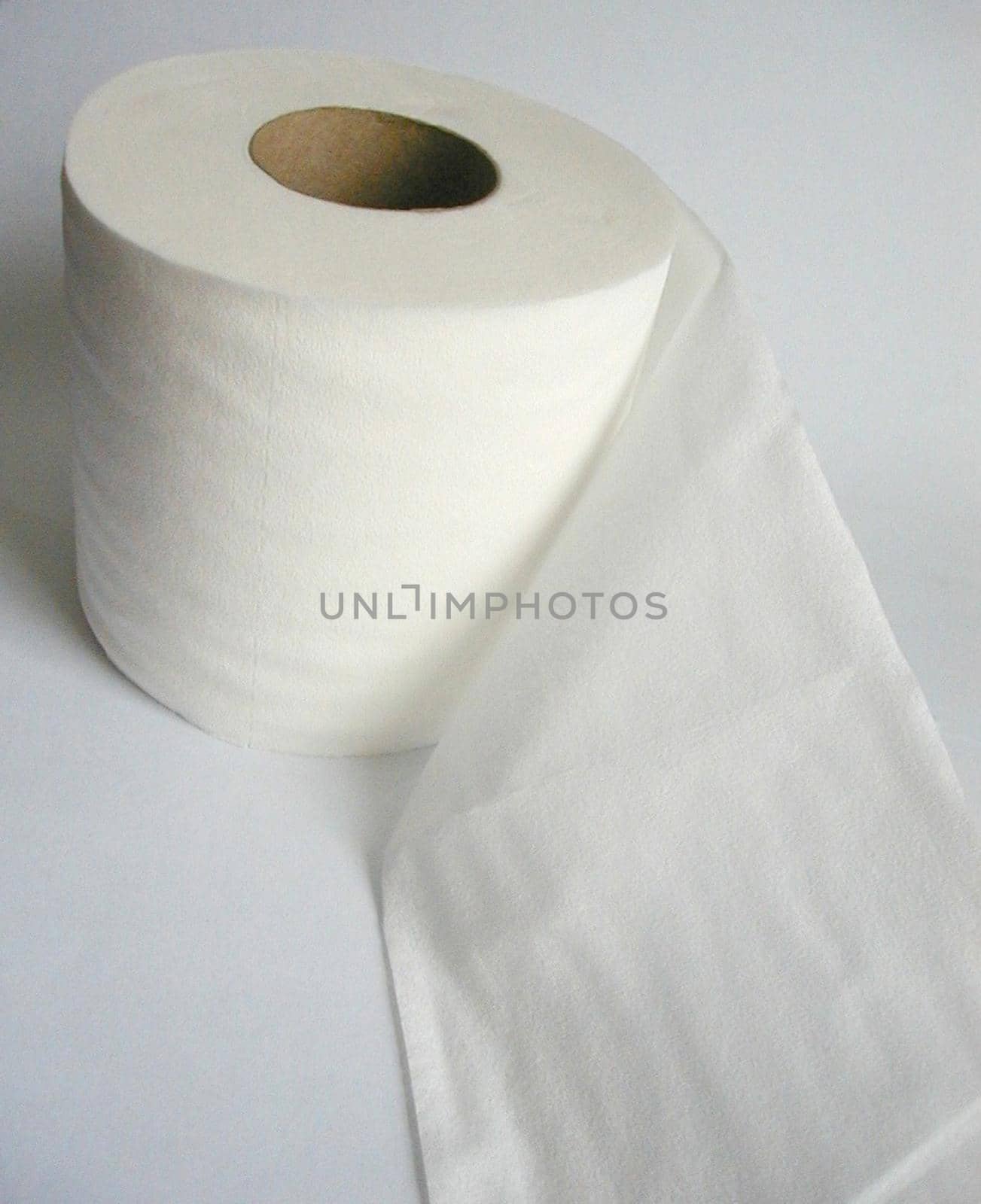 a roll of white toilet paper