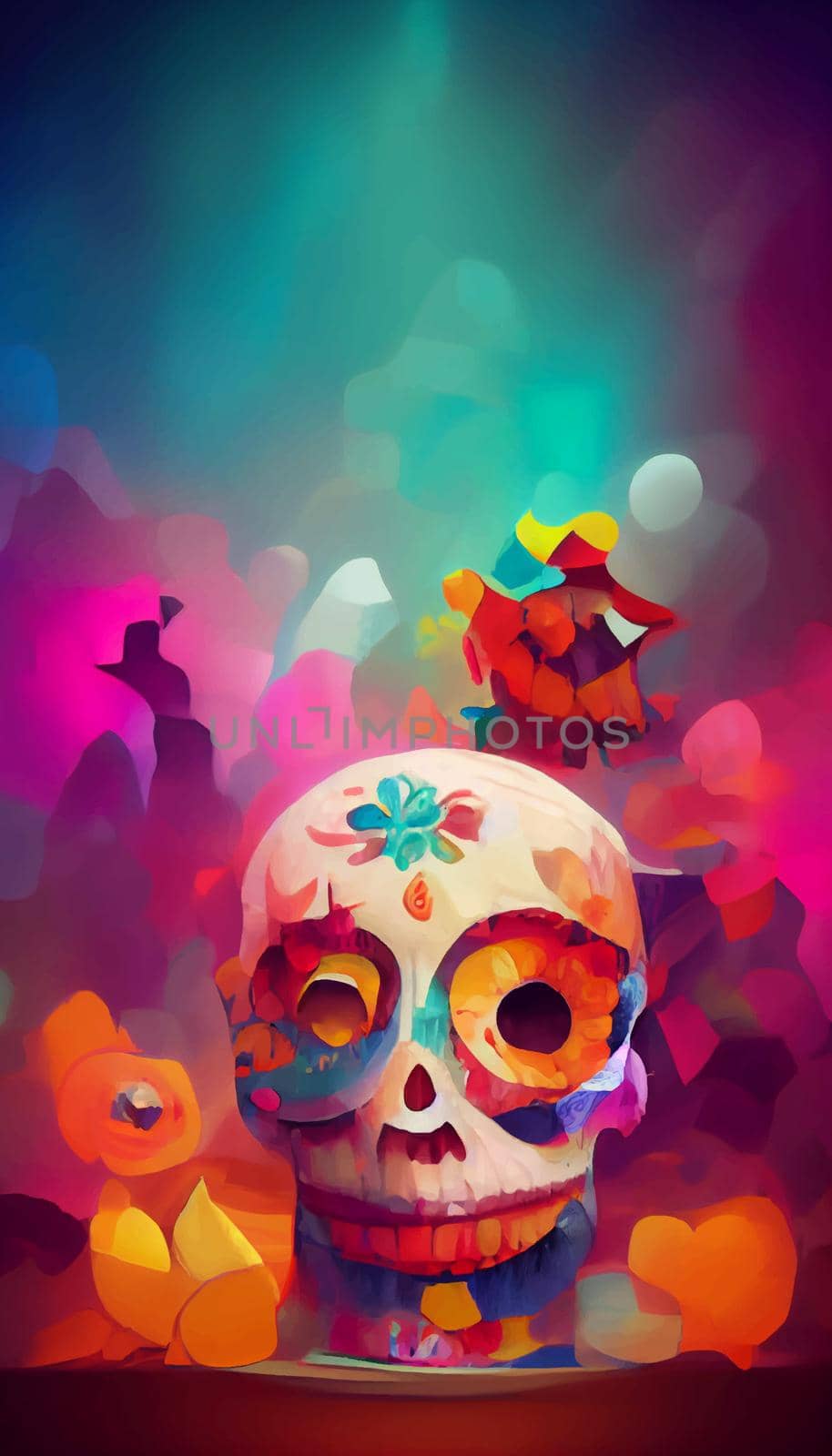 beautiful illustration of the Day of the Dead. typical altar of the day of the dead. Remembrance Day. by JpRamos