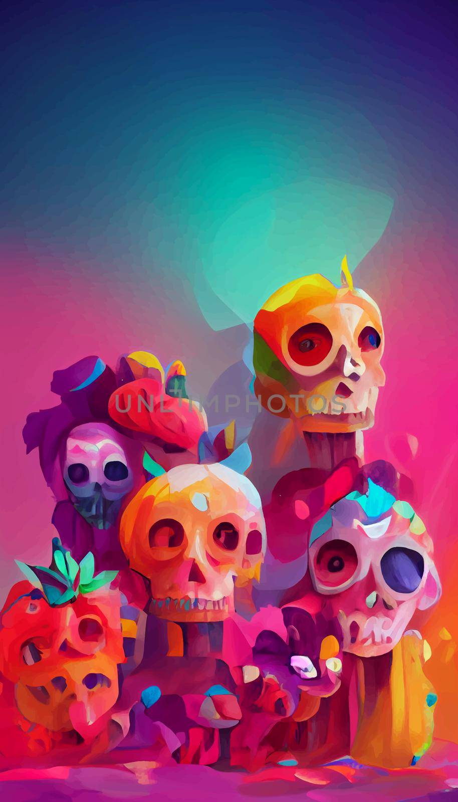 beautiful illustration of the Day of the Dead. typical altar of the day of the dead. Remembrance Day. by JpRamos