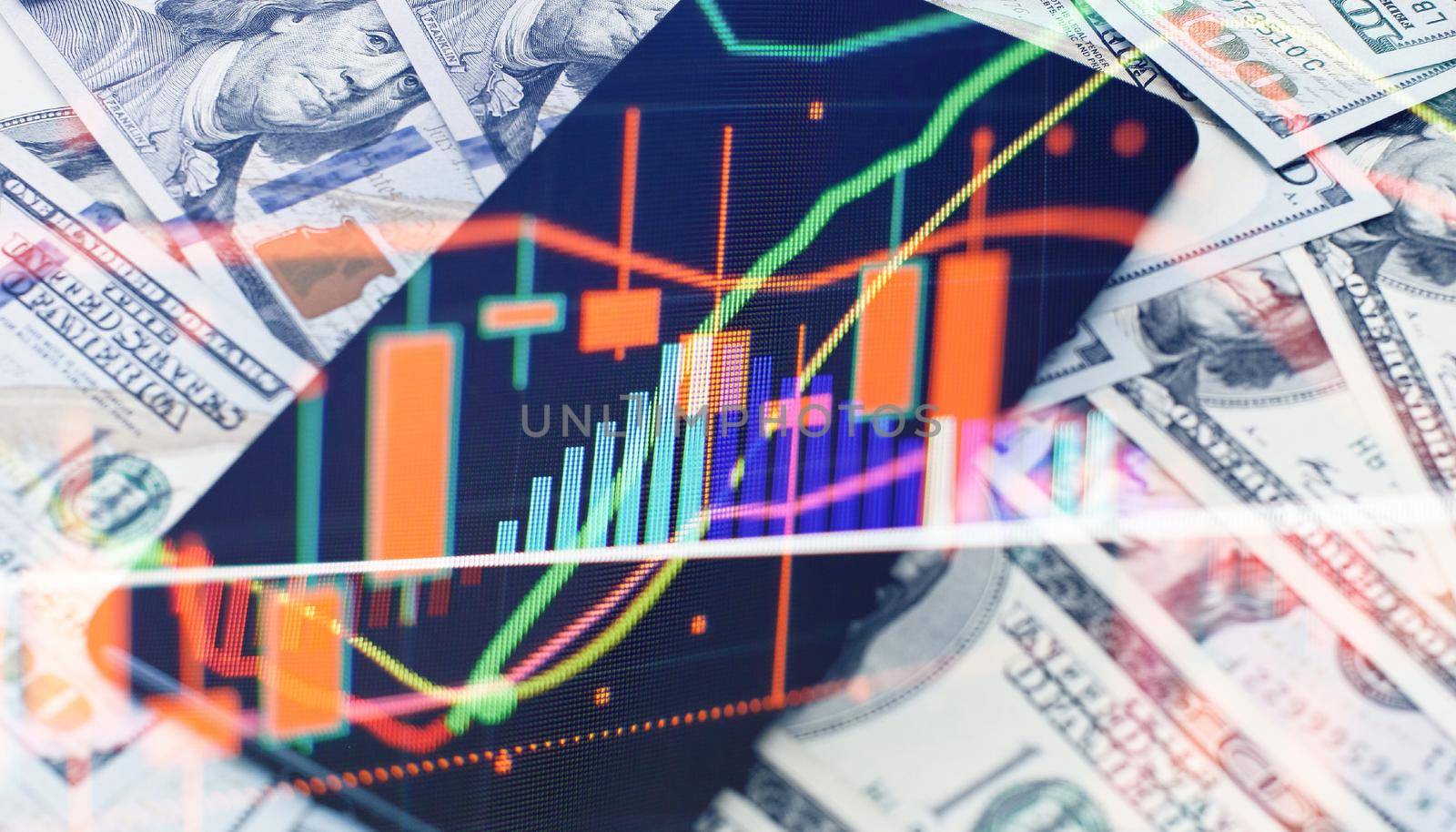 Professional technical analysis on the monitor of a computer. Fundamental and technical analysis concept. by Maximusnd