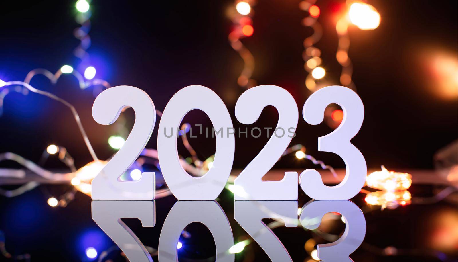Background to New Year 2023. Beautiful Panoramic web banner by Maximusnd