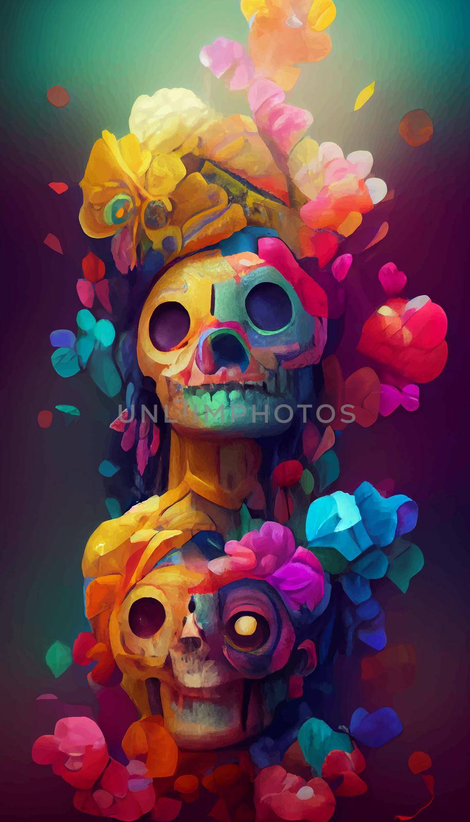 beautiful illustration of the Day of the Dead. typical altar of the day of the dead. Remembrance Day. by JpRamos