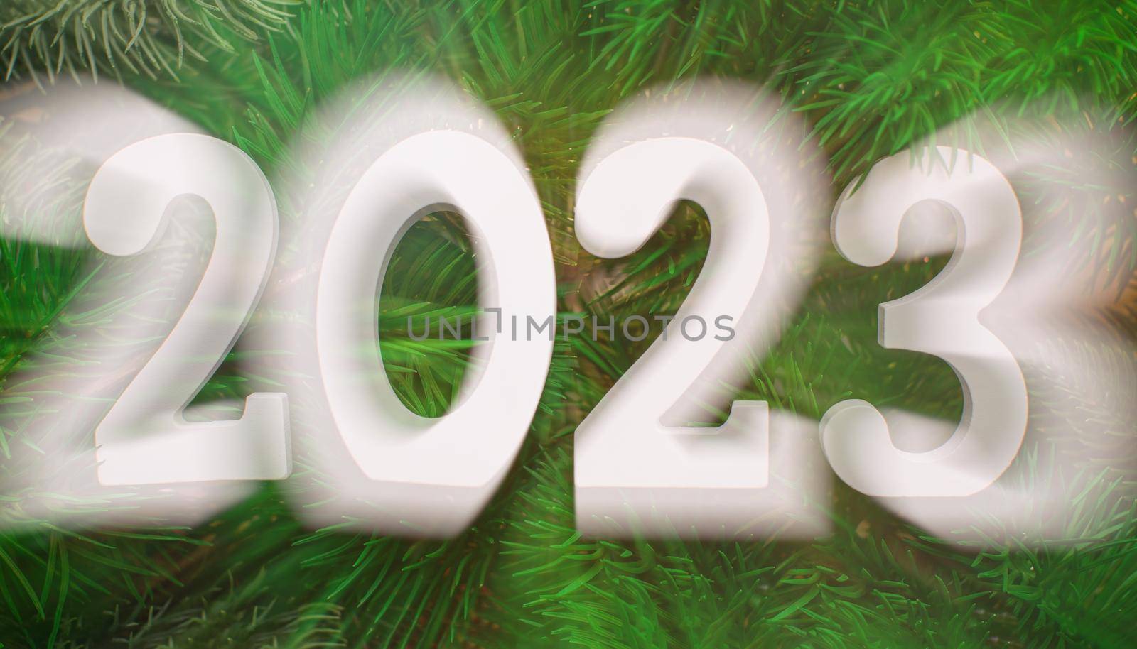 happy new year 2023 background new year holidays card with bright lights by Maximusnd