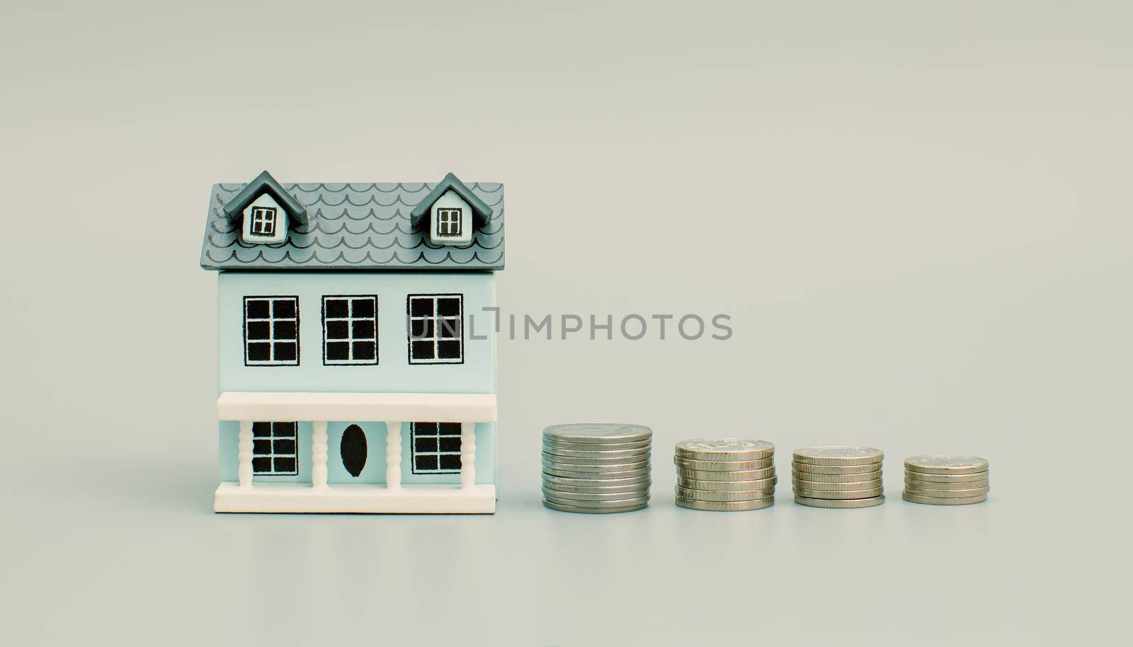 Buy house . Personal financial planning concept . Saving money and financial planning concept by Maximusnd