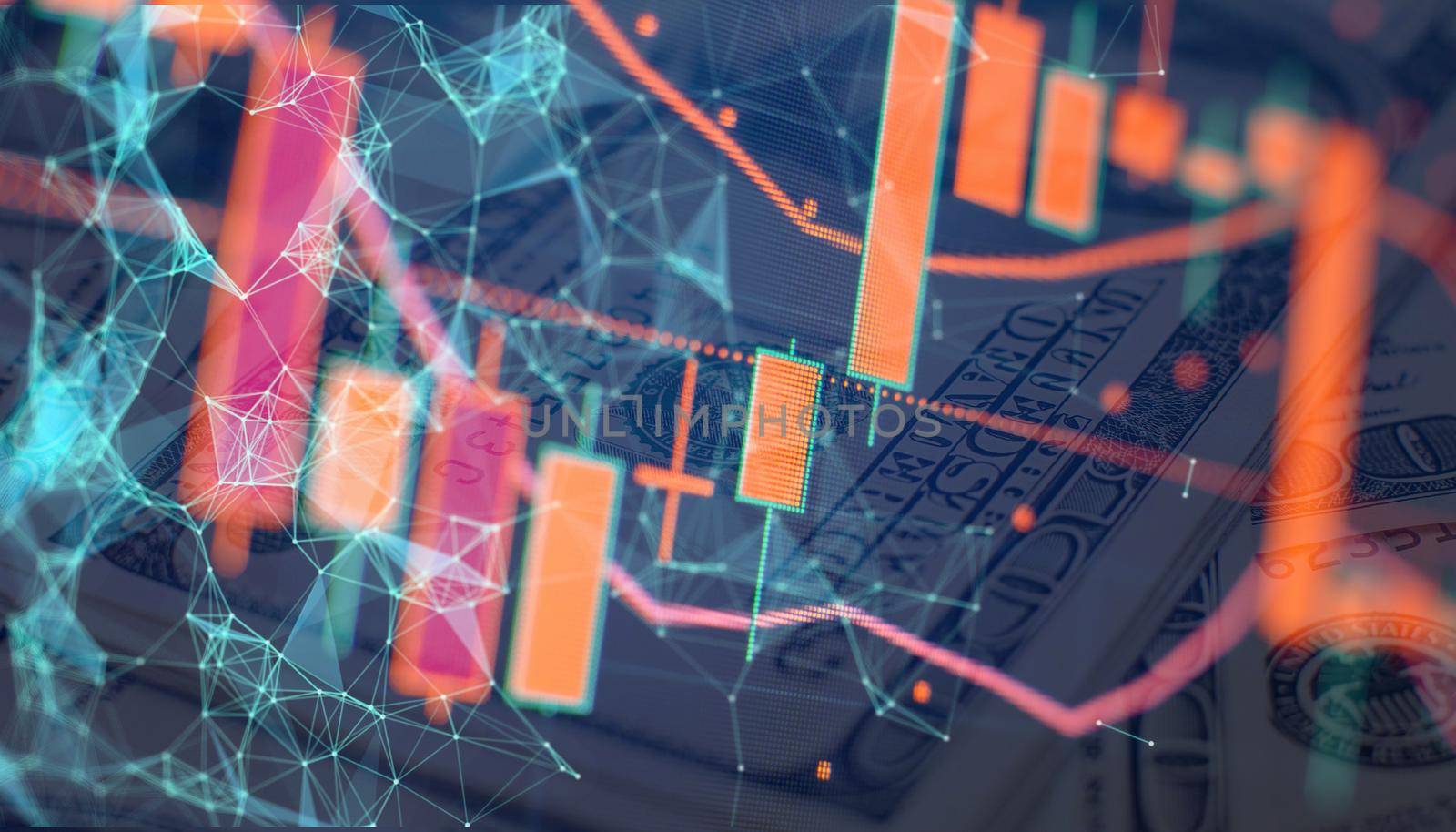 Analysis business accounting on info sheets. Businessman hand working on analyzing investment charts for Gold market, Forex market and Trading market.