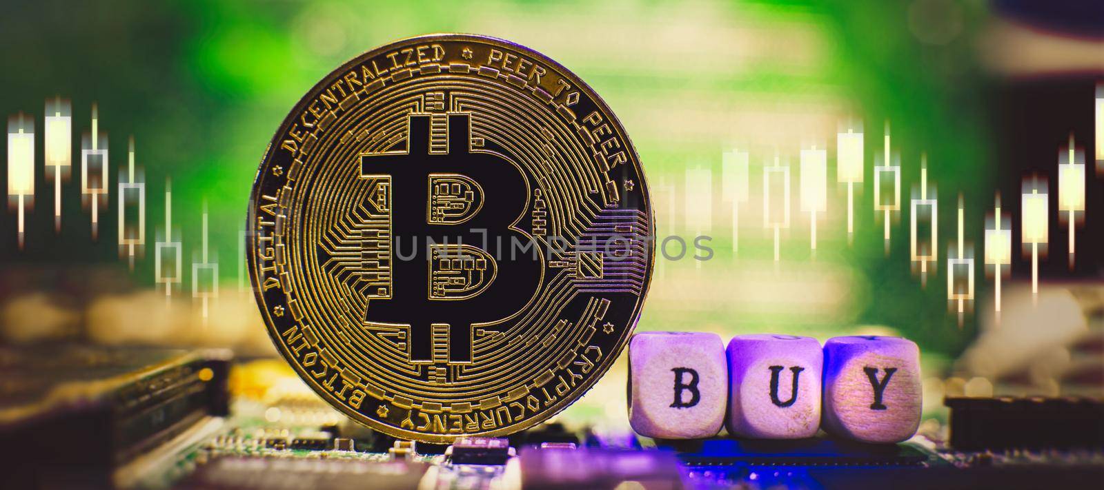 Cryptocurrency, virtual money. Blockchain technology, bitcoin mining concept