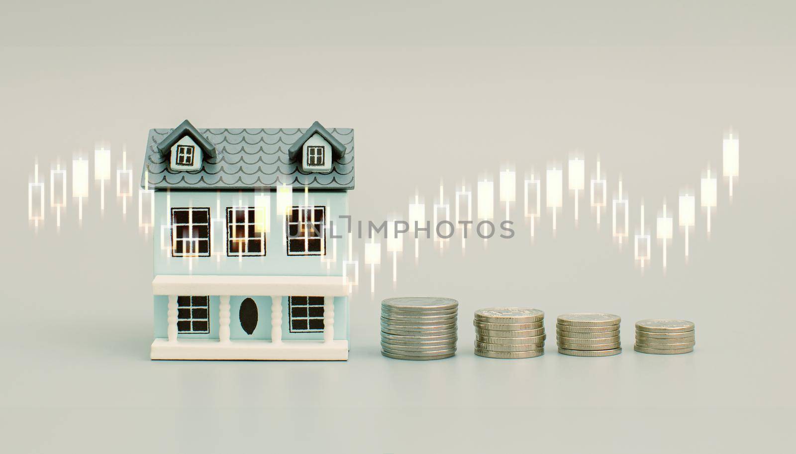 Buy house . Personal financial planning concept . Saving money and financial planning concept by Maximusnd