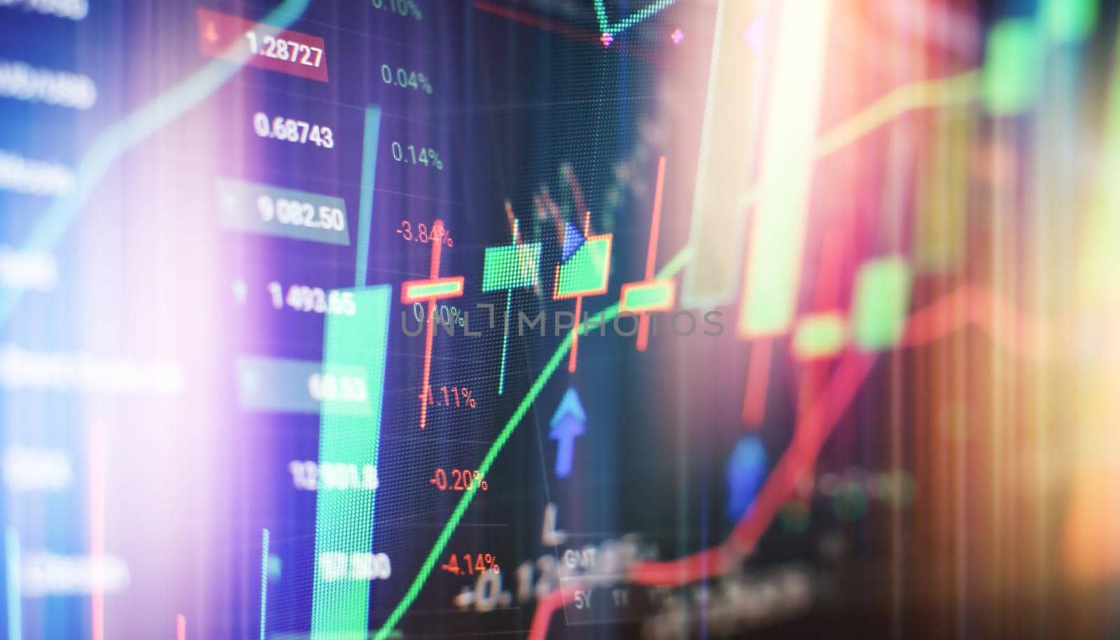 Market Analyze. Bar graphs, Diagrams, financial figures. Abstract glowing forex chart interface wallpaper. Investment, trade, stock, finance by Maximusnd