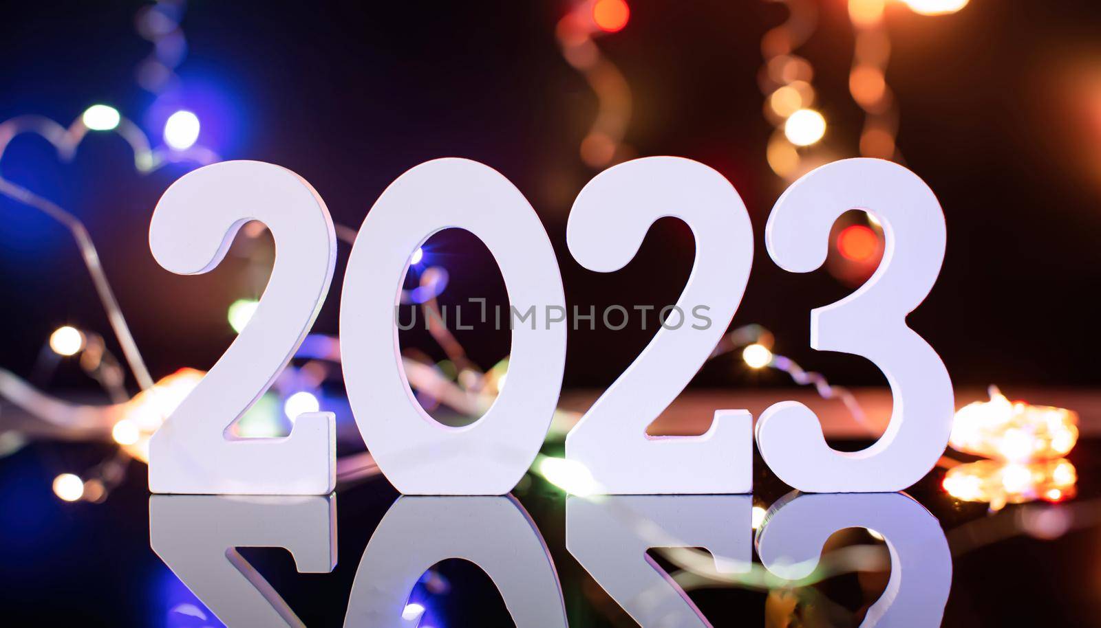 Background to New Year 2023. Beautiful Panoramic web banner