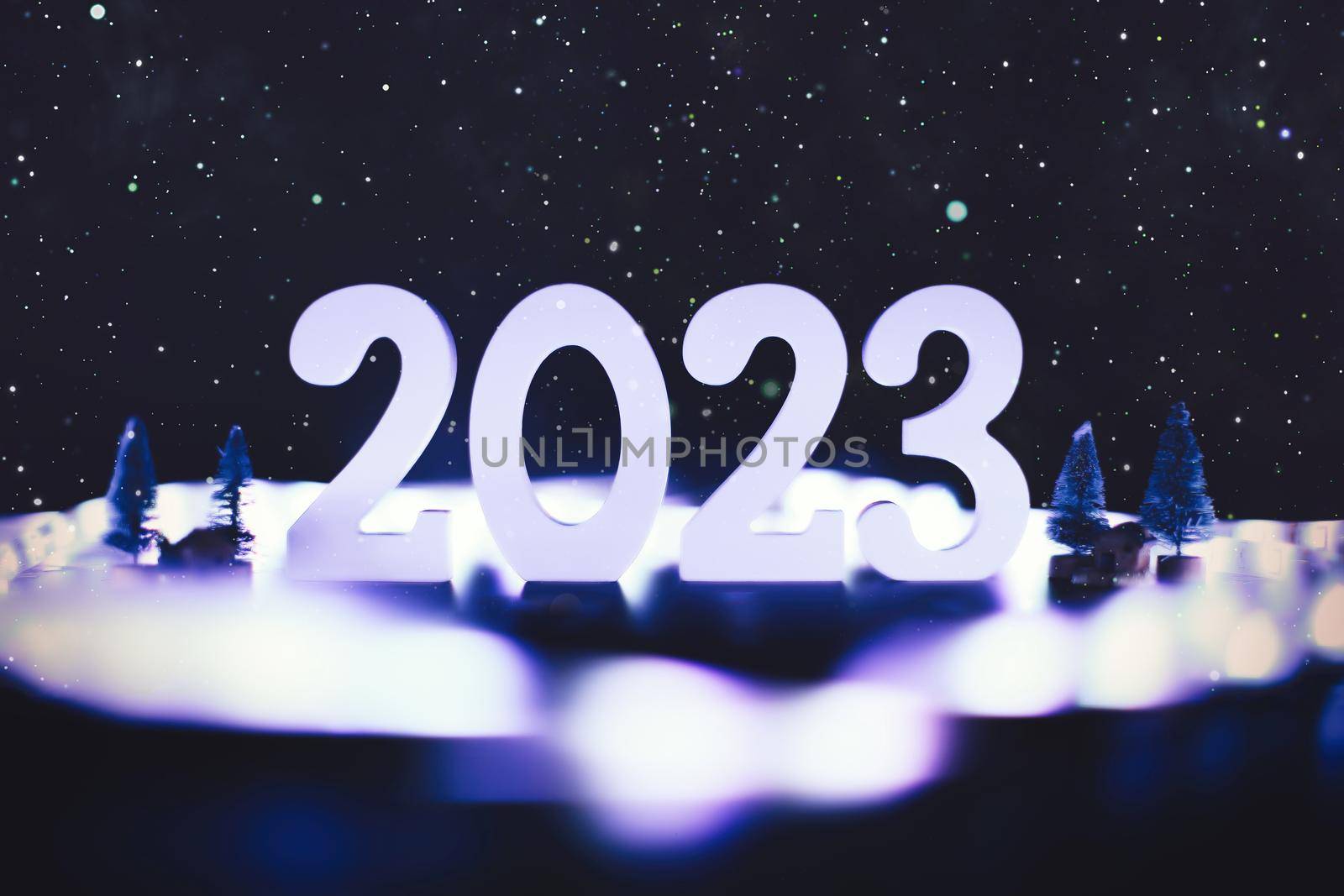 Background to New Year 2023. Beautiful Panoramic web banner by Maximusnd