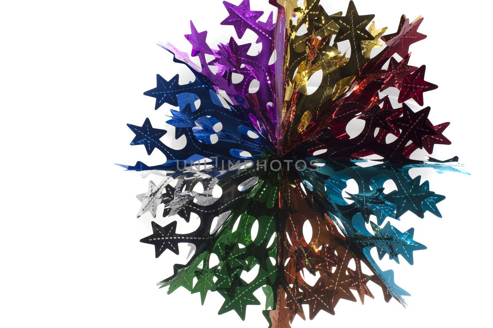 a fold out metallic foil christmas decoration