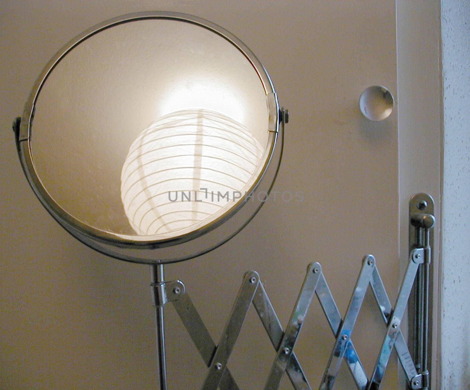 details of a bathroom shaving mirror