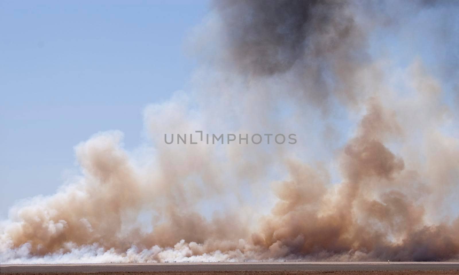a wall of smoke created at an military show day