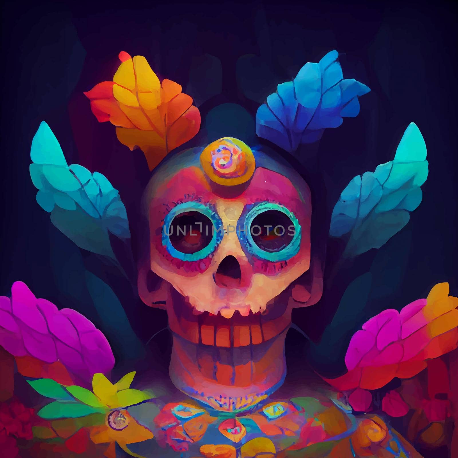 beautiful illustration of the Day of the Dead, Mexican tradition. colorful wallpaper of the day of the dead. catrin catrina.