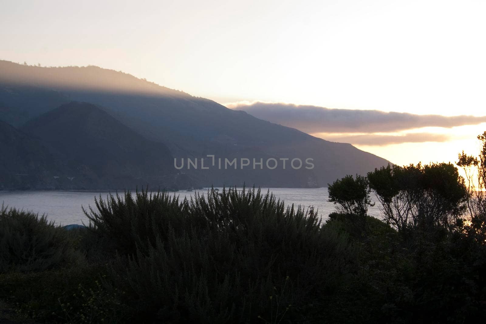 sunset over the big sur coast