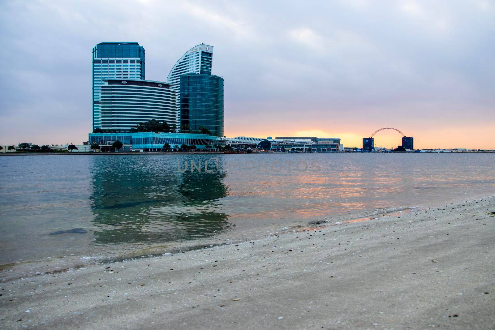 View of a Dubai Festival city and Intercontinental hotel on early morning hour. Dubai. UAE.Outdoors by pazemin