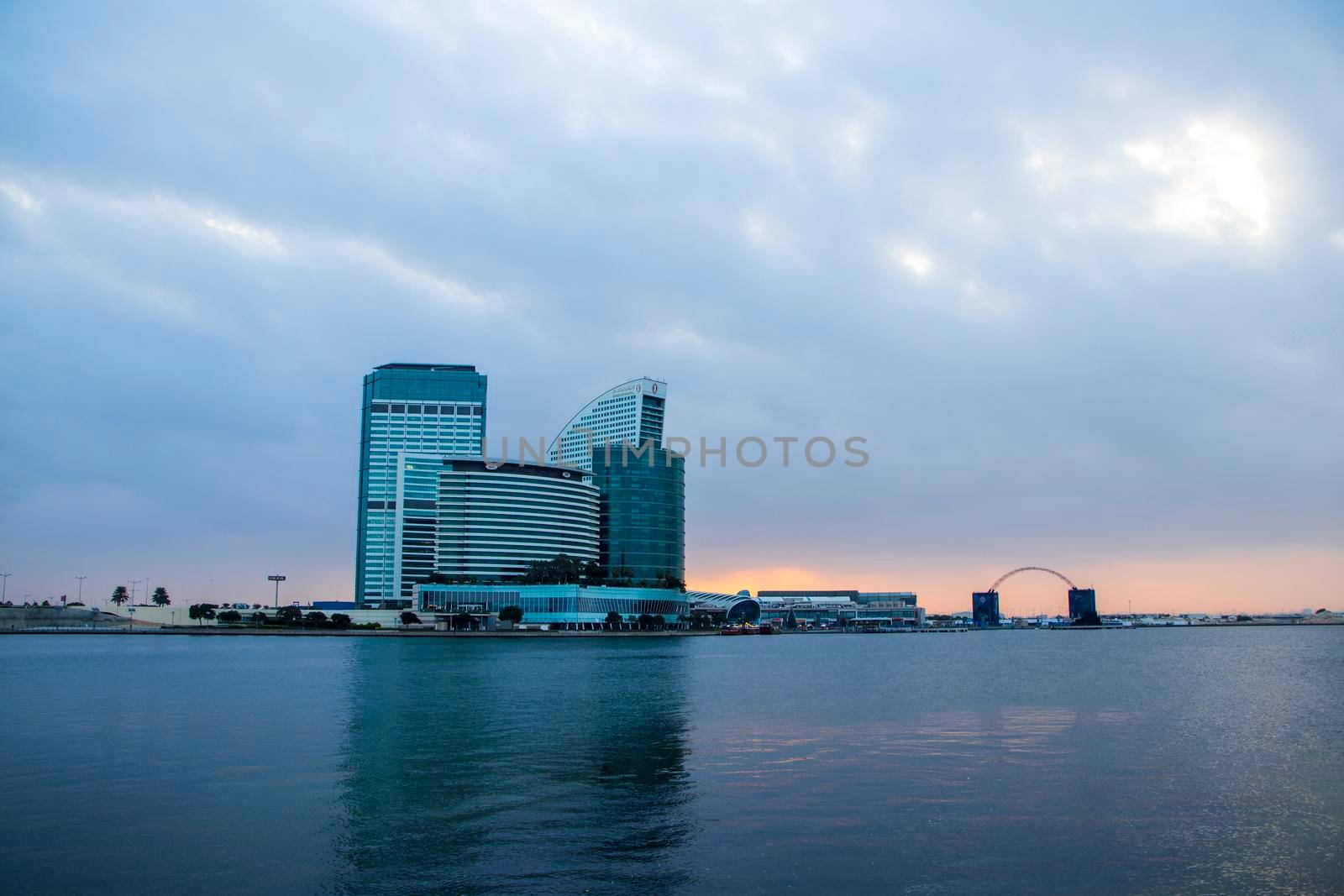 View of a Dubai Festival city and Intercontinental hotel on early morning hour. Dubai. UAE.Outdoors by pazemin