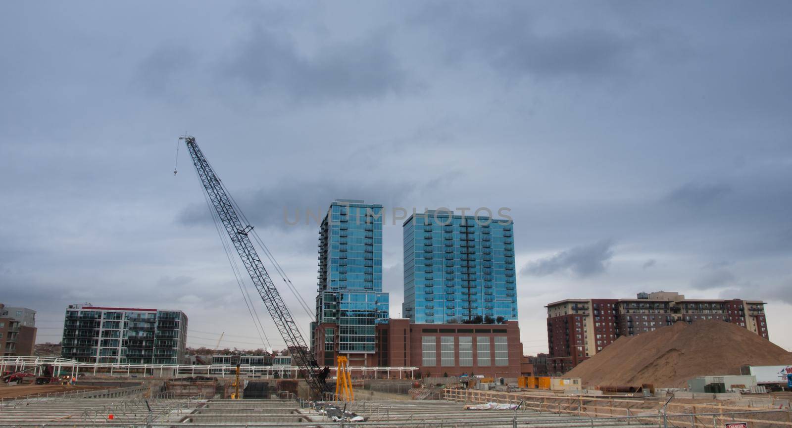 Construction site of the Union Station in Denver, Colorado.