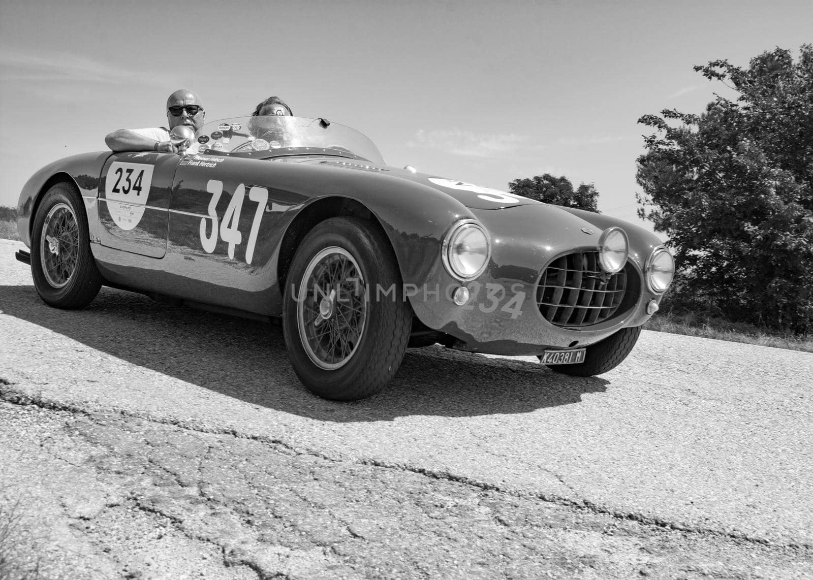 FIAT 500 C BELVEDERE 1952 on an old racing car in rally Mille Miglia 2022 the famous italian historical race (1927-1957 by massimocampanari