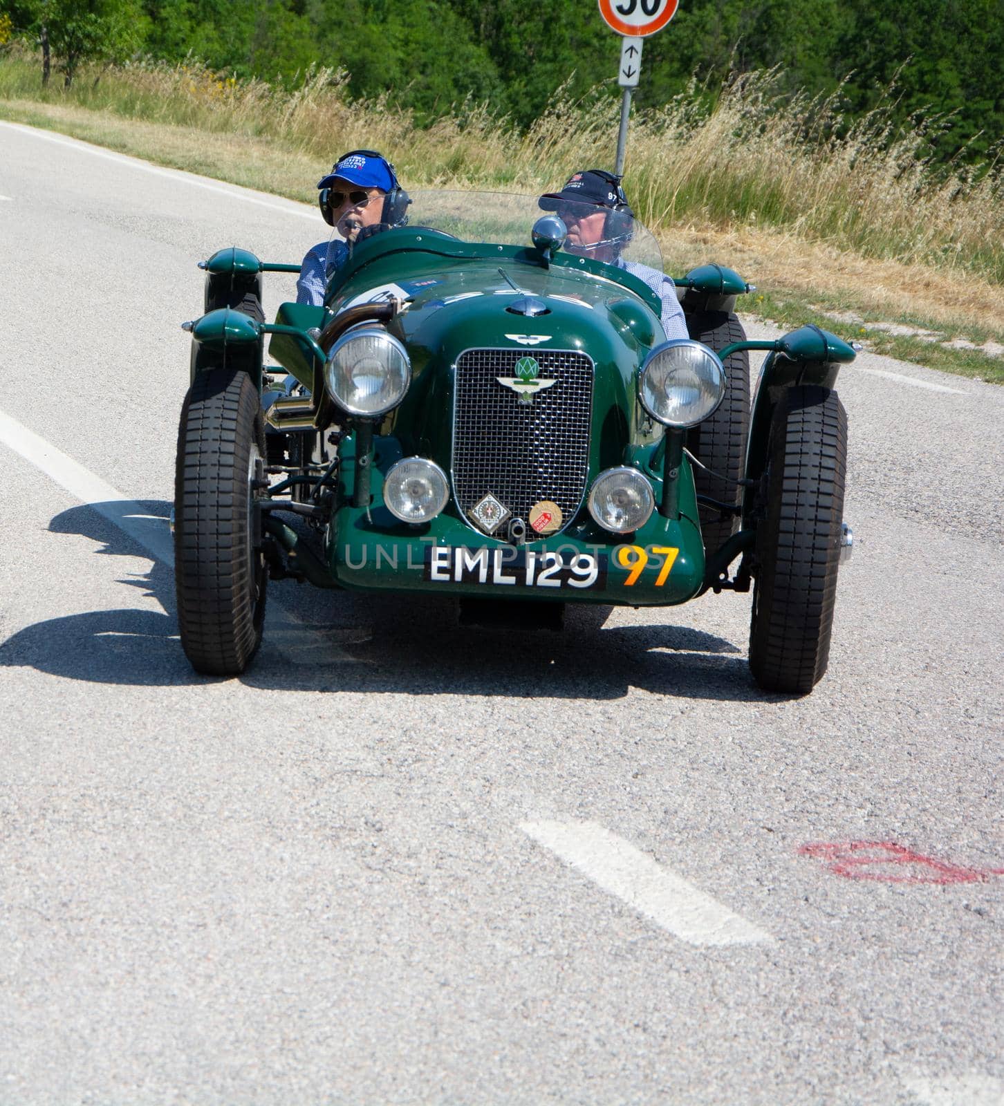 ASTON MARTIN 2 LITRE SPEED MODEL SPA SPECIAL 1936 on an old racing car in rally Mille Miglia 2022 the famous italian historical race (1927-1957 by massimocampanari