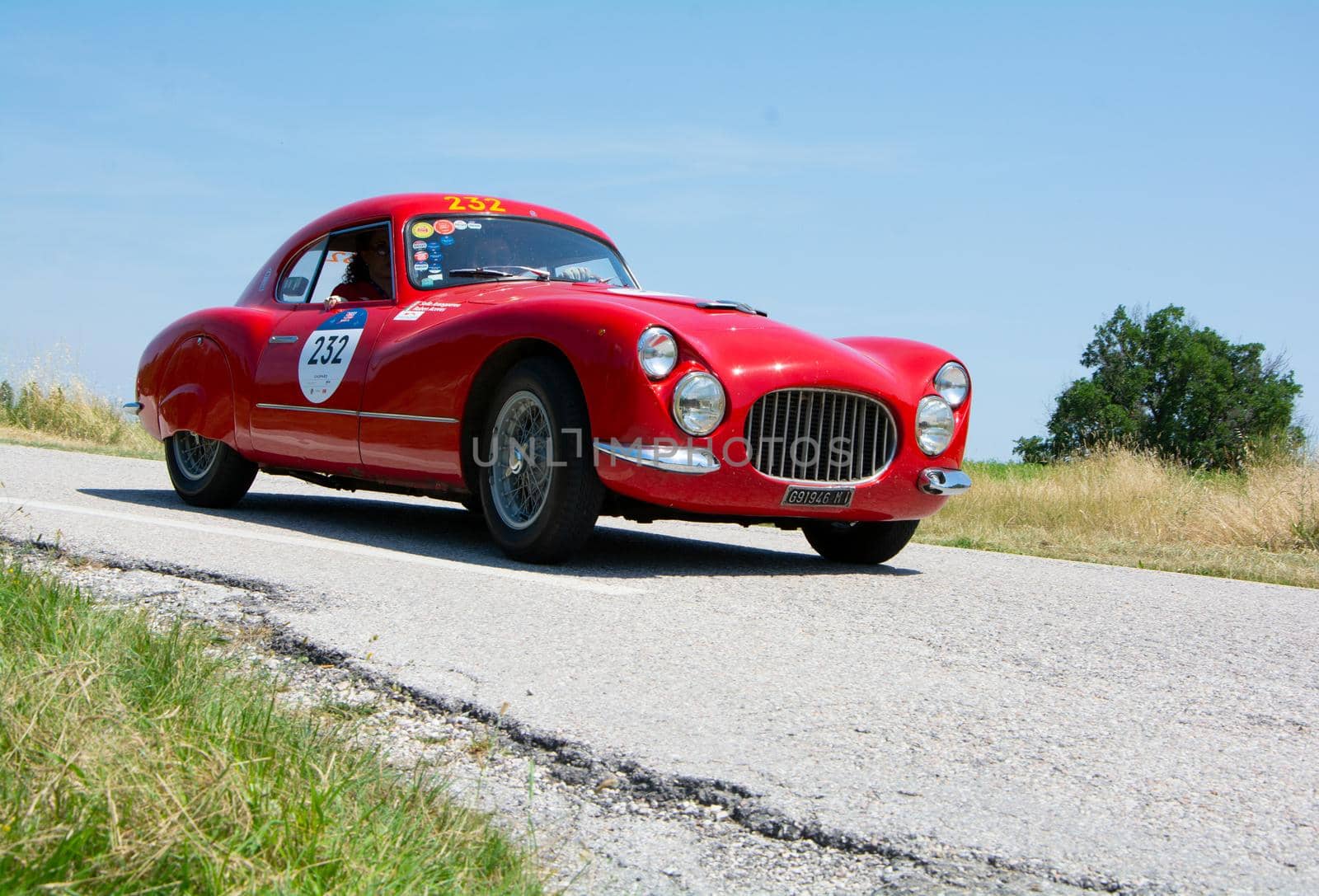 FIAT 8V BERLINETTA 1952 on an old racing car in rally Mille Miglia 2022 the famous italian historical race (1927-1957 by massimocampanari