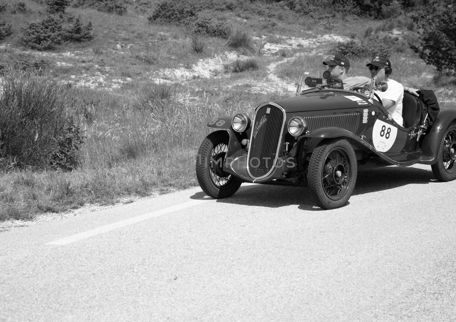 FIAT 508 S BALILLA COPPA D ORO 1934 on an old racing car in rally Mille Miglia 2022 the famous italian historical race (1927-1957 by massimocampanari