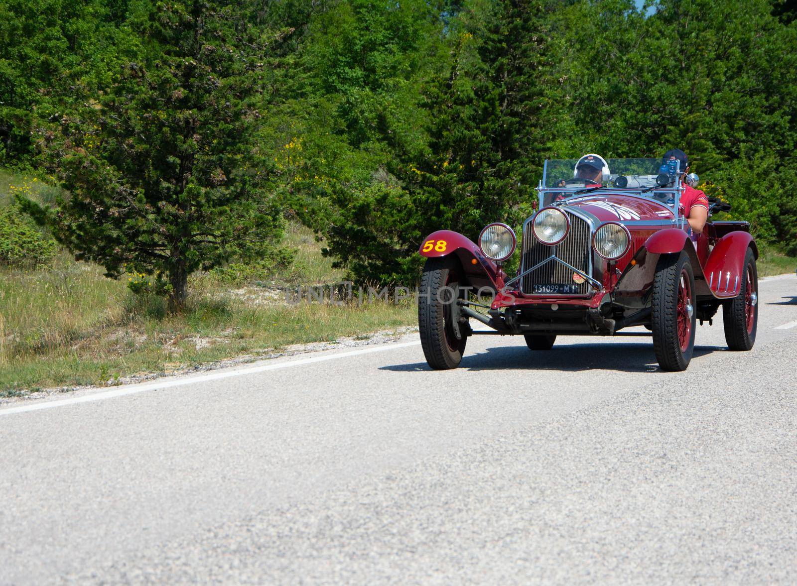 ALFA ROMEO 6C 1500 SUPER SPORT 1929 on an old racing car in rally Mille Miglia 2022 the famous italian historical race (1927-1957 by massimocampanari