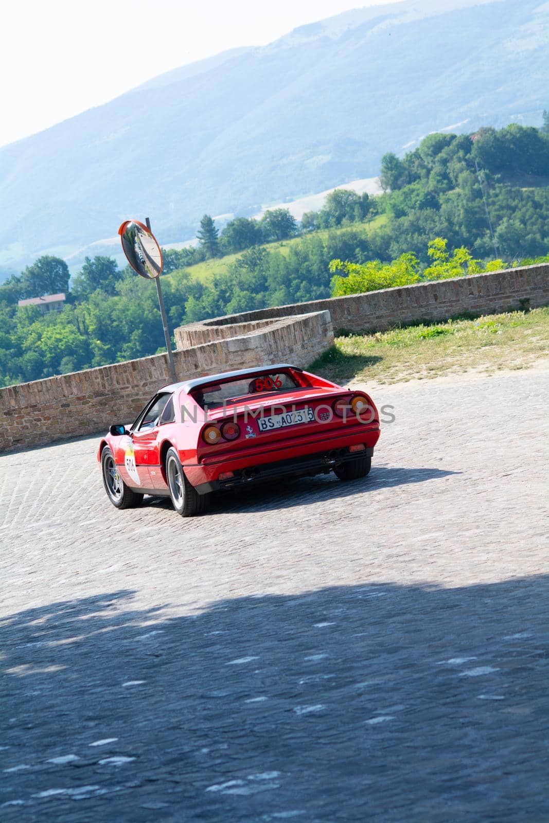 FERRARI 328 GTS on an old racing car in rally Mille Miglia 2022 the famous italian historical race (1927-1957 by massimocampanari