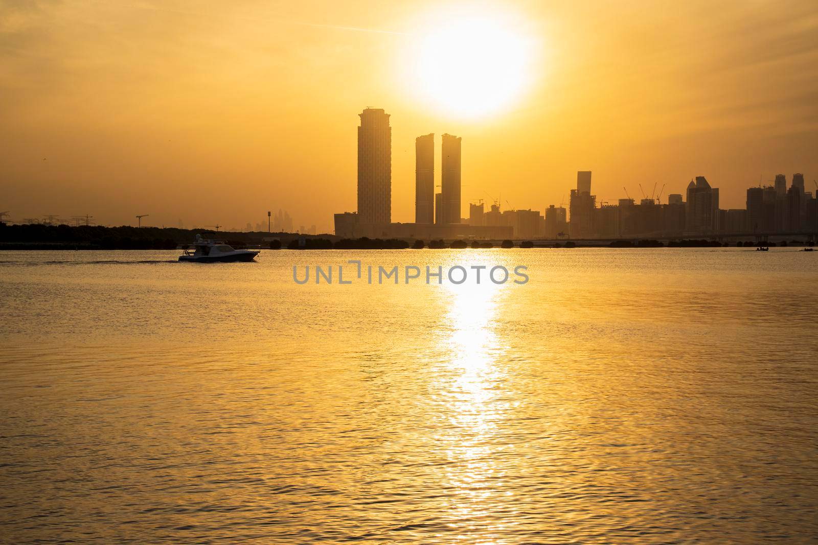 Dubai city skyline.