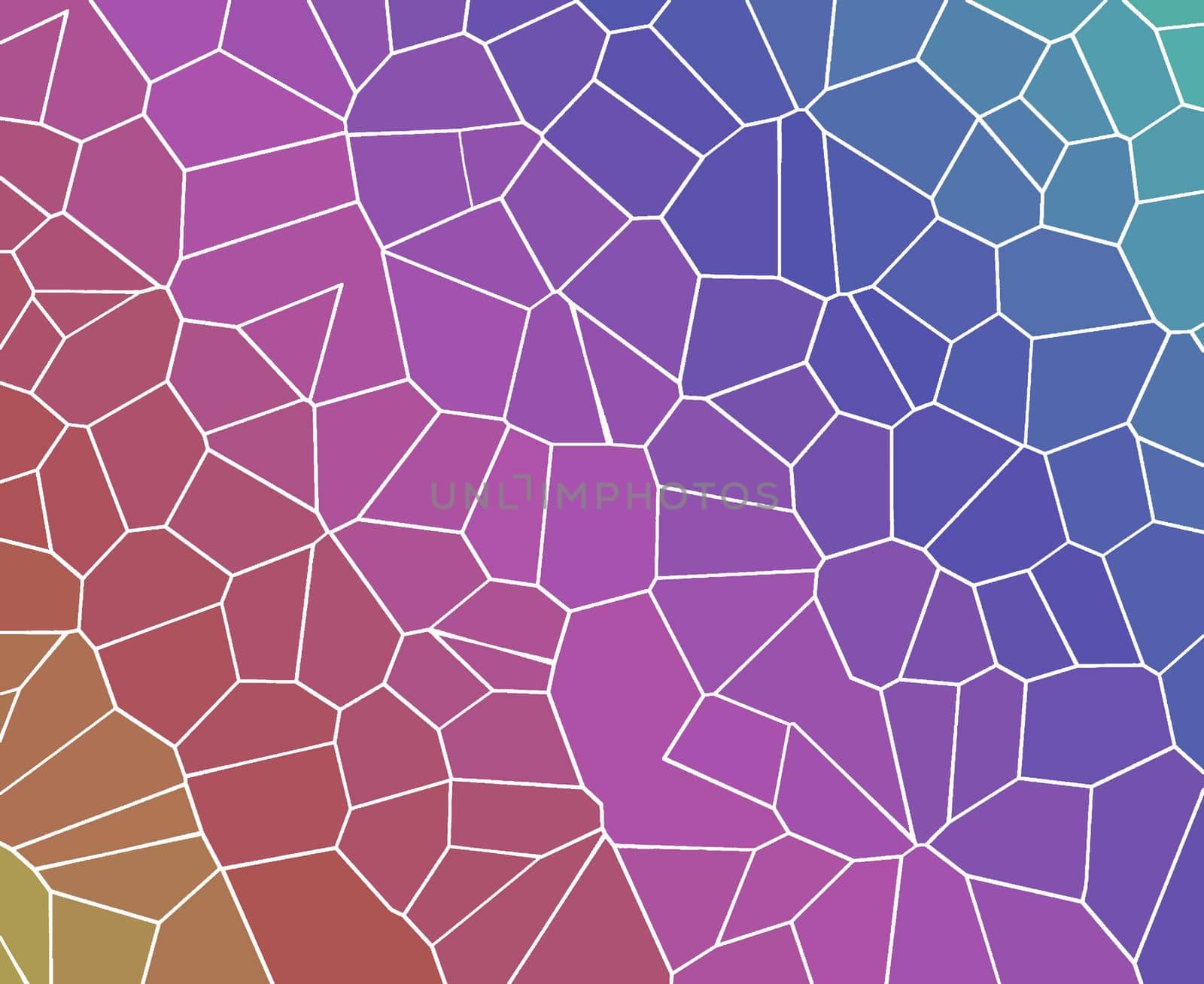Low poly blue, purple, red and yellow abstract grid for technology or natural backgrounds