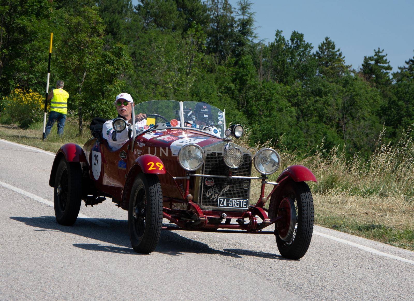 ALFA ROMEO 6C 1500 SS MM 1928 on an old racing car in rally Mille Miglia 2022 the famous italian historical race (1927-1957 by massimocampanari