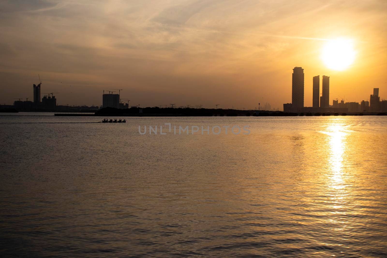 Dubai city skyline.